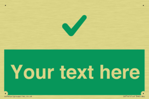 Custom green background, green tick sign